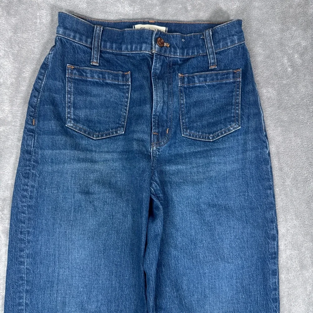 Madewell Jeans Women 25 Denim The Perfect Vintage Wide Leg Patch Pockets Trouser - Picture 2 of 14